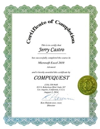 Jerry Castro_Advance_Excel_Certificate.