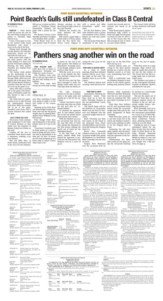 WWW.STARNEWSGROUP.COMPAGE 36 THE OCEAN STAR FRIDAY, FEBRUARY 6, 2015 SPORTS
________________________________________________________
BOROUGH OF POINT PLEASANT BEACH
BOROUGH COUNCIL
NOTICE OF PROFESSIONAL SERVICE CONTRACTS
The Borough of Point Pleasant Beach has awarded professional
service contracts, without competitive bidding, to the following per-
sons pursuant to N.J.S.A. 19:44A-20.4 et seq. under a ‘fair and open
process’. The RFP’s and resolutions of appointment are available for
public inspection in the office of the Municipal Clerk, 416 New Jersey
Avenue, Point Pleasant Beach, New Jersey.
AWARDED TO: Kevin B. Riordan, Esq., LLC, Toms River –
NJ
SERVICES: Borough Attorney
PERIOD: 2015
AWARD AMOUNT: Not to exceed those established in RFP.
AWARDED TO: Kevin Riordan, Esq., LLC, Toms River – NJ
SERVICES: Special Projects Attorney
PERIOD: 2015
AWARD AMOUNT: Not to exceed those provided by the Ocean
County Insurance Fund.
AWARDED TO: The firm of Dasti, Murphy, McGuckin,
Ulaky, Koutsouris & Connors, PC, Forked
River – NJ
Hiering, Gannon, McKenna, Toms River –
NJ
Starkey, Kelly, Kenneally, Cunningham &
Tunback, Counsellors At Law, Brick – NJ
Armando V. Riccio, Esq., Medford & Toms
River – NJ
SERVICES: Special Project Counsel
PERIOD: 2015
AWARD AMOUNT: Not to exceed those paid to the Borough
Attorney
AWARDED TO: Steve Rogut, Rogut McCarthy – Cranford,
NJ
SERVICES: Municipal Bond Counsel
PERIOD: 2015
AWARD AMOUNT: Not to exceed those established in RFP.
AWARDED TO: Steven A. Zabarsky, Citta, Holzapfel &
Zabarsky, PC, Toms River – NJ
SERVICES: Municipal Prosecutor
PERIOD: 2015
AWARD AMOUNT: Not to exceed those established in RFP.
AWARDED TO: Robert Zavistoski & Robert A. Greitz, Citta,
Holzapfel & Zabarsky, PC, Toms River – NJ
SERVICES: Alternate Prosecutors
PERIOD: 2015
AWARD AMOUNT: Not to exceed those established in RFP.
AWARDED TO: Bonnie R. Peterson, Seaside Park – NJ
SERVICES: Conflict Prosecutor
PERIOD: 2015
AWARD AMOUNT: Not to exceed $300 per case or $600/session
AWARDED TO: Francis Rodman Rupp, Point Pleasant Beach
– NJ
SERVICES: Animal House Prosecutor
PERIOD: 2015
AWARD AMOUNT: $120 per hour, not to exceed $300 per
session
AWARDED TO: Michael Schaller, Esq., King, Kitrick,
Jackson & McWeeney, LLC, Brick – NJ
SERVICES: Public Defender
PERIOD: 2015
AWARD AMOUNT: Not to exceed those established in RFP.
AWARDED TO: Raymond D. Bogan,
Sinn, Fitzsimmons, Cantoli, Bogan & West,
PA, Pt. Pleasant Beach – NJ
SERVICES: Conflict Public Defender
PERIOD: 2015
AWARD AMOUNT: Not to exceed those established in RFP.
AWARDED TO: Robert M. LePore, Esq., Brick – NJ
SERVICES: Conflict Judge
PERIOD: 2015
AWARD AMOUNT: Not to exceed those paid to the Municipal
Court Judge
AWARDED TO: Brian E. Rumpf, Rumpf, Reid & Dolcy, PC,
Tuckerton – NJ
SERVICES: Animal House Judge
PERIOD: 2015
AWARD AMOUNT: $130/hour, not to exceed $600/session
AWARDED TO: Warren M. Korecky, Suplee, Clooney &
Company – Westfield, NJ
SERVICES: Municipal Auditor
PERIOD: 2015
AWARD AMOUNT: Not to exceed those established in RFP.
AWARDED TO: Raymond Savacool, T&M Associates –
Toms River, NJ
SERVICES: Borough Engineer
PERIOD: 2015
AWARD AMOUNT: Not to exceed those established in RFP.
AWARDED TO: O’Donnell Stanton & Associates, Inc.,
Toms River – NJ
Remington, Vernick & Vena Engineers,
Toms River – NJ
Maser Consulting, P.A., Red Bank – NJ
Suburban Consulting Engineers, Inc., Wall
& Mt. Arlington – NJ
SERVICES: Special Project Engineers
PERIOD: 2015
AWARD AMOUNT: Not to exceed rates paid to the Borough
Engineer
AWARDED TO: T&M Associates, Toms River – NJ
SERVICES: Municipal Planner
PERIOD: 2015
AWARD AMOUNT: Not to exceed rates last paid to the Planner
AWARDED TO: Little Silver Electric, Inc., Little Silver –
NJ
Electro Maintenance, Inc., Farmingdale –
NJ
SERVICES: Emergency Electrical Services
PERIOD: 2015
AWARD AMOUNT: Not to exceed rates last paid to the
Electrician
EILEEN A. FARRELL, RMC
Municipal Clerk
($87.78) (266) (2/6)
The Ocean Star
________________________________________________________
BOROUGH OF POINT PLEASANT BEACH
ZONING BOARD OF ADJUSTMENT
NOTICE OF HEARING
Take notice that on the 19th day of February 2015 at 7:30pm, a
hearing will be held before the Borough of Point Pleasant Beach
Board of Adjustment at the Municipal Building Located at 416 New
Jersey Avenue, Point Pleasant Beach, New Jersey on the appeal or
application of the undersigned for a variance or other relief so as to
permit:
Required Proposed
Front Yard Set Back: 25 feet 24 feet (Harvard Avenue)
14 feet to house (Baltimore
Avenue)
4.6 feet (to stairs)
Side Yard Set Back: 5 feet 2 feet (from A/C unit)
Building Height: 35 feet 35 feet 8 inches
on the premises located at: 110 Baltimore Avenue and designated
as Block 153 and Lot(s) 11 on the Borough of Point Pleasant Beach
Tax map. The applicant reserves the right to seek any other waiver or
variance relief as determined to be necessary by the Board or its staff
prior to or during the public hearing.
The application, sealed survey and plans are on file in the
Municipal Building located at 416 New Jersey Avenue in Point
Pleasant and are available for inspection 10 days prior to hearing
between the hours of 9am and 4pm.
Any interested party may appear at said hearing and participate
therein in accordance with the rules of Zoning Board of Adjustment.
LINO DEALMEIDA III
Applicant
($19.80) (60) (2/6)
The Ocean Star
________________________________________________________
BOROUGH OF POINT PLEASANT
BOROUGH COUNCIL
ORDINANCE NO. 2015-02
BOND ORDINANCE AMENDING IN PART THE BOND
ORDINANCE NO. 2012-15 ADOPTED ON SEPTEMBER 4,
2012, PROVIDING FOR VARIOUS CAPITAL IMPROVE-
MENTS IN AND FOR THE BOROUGH OF POINT PLEAS-
ANT, IN ORDER TO AMEND THE PURPOSE FOR CERTAIN
IMPROVEMENTS AUTHORIZED IN AND BY THE BOR-
OUGH OF POINT PLEASANT, IN THE COUNTY OF OCEAN,
NEW JERSEY
WHEREAS, the Borough of Point Pleasant, in the County of
Ocean, New Jersey (the “Borough”) finally adopted a Bond Ordinance
No. 2012-15 on September 4, 2012, (the “Bond Ordinance”) provid-
ing for the various capital improvements and acquisition of various
pieces of capital equipment; and
WHEREAS, the Borough has determined that the purpose set forth
in the Bond Ordinance needs to be amended to include a specific
improvement, without increasing the appropriation, estimated cost or
aggregate appropriation of debt authorization for said purpose,
NOW, THERFORE, BE IT ORDAINED by the MUNICIPAL
COUNCIL of the BOROUGH OF POINT PLEASANT, IN THE
COUNTY OF OCEAN, STATE OF NEW JERSEY (not less than two-
thirds of all members thereof affirmatively concurring), AS FOL-
LOWS:
Section 1. Section 3(e) (1) of Bond Ordinance No. 2012-15, is
hereby amended to read as follows:
(e) FIRST AID SQUAD.
(1) Purpose: Acquisition of equipment for the Point
Borough First Aid Squad, including Keyless Entry System, paving of
parking lot and apron, and repainting and refurbishing the 1996
International box truck and the 2011 Ford box van, as more fully
described on a list on file in the Borough Clerk’s office, including all
work and materials necessary therefor or incidental thereto.
Appropriation and Estimated Cost: $58,000.
Amount of Bond or Notes: $55,100.
Period or Average Period of Usefulness: 10 years
Amount of Down Payment: $2,900.
Section 2. The aggregate appropriation, the aggregate debt author-
ization, the aggregate down payment, and other authorizations set
forth in the Bond Ordinance remain unchanged and are hereby con-
firmed.
Section 3. All ordinances or parts of ordinances in conflict or
inconsistent with any of the terms of this ordinance are herby repealed
to the extent that they are in such conflict or are inconsistent. In the
event that any section, part or provision of this ordinance shall be held
to be unconstitutional or invalid by any court, such holding shall not
affect the validity of this ordinance as a whole, or any part hereof other
than the part so held unconstitutional or invalid.
Section 4. This amendatory bond ordinance shall take effect twen-
ty days after the first publication thereof after final passage, as provid-
ed in the Local Bond Law, N.J.S.A. 40A:2-1, et seq.
The foregoing ordinance is hereby approved:
Date: February 3, 2015
NOTICE OF ADOPTION OF BOND ORDINANCE
PUBLIC NOTICE IS HEREBY GIVEN that the bond ordinance
published herewith has been finally adopted by the Borough of Point
Pleasant, in the County of Ocean, New Jersey on February 3, 2015,
and the 20-day period of limitation within which a suit, action or pro-
ceeding questioning the validity of such bond ordinance can be com-
menced, as provided in the Local Bond Law, has begun to run from the
date of the first publication of this notice.
ROBERT A. SABOSIK
Mayor
DAVID A. MAFFEI
Municipal Clerk/Administrator
($44.88) (136) (2/6)
The Ocean Star
________________________________________________________
BOROUGH OF POINT PLEASANT
BOROUGH COUNCIL
ORDINANCE NO. 2015-03
BOND ORDINANCE AMENDING IN PART THE BOND
ORDINANCE NO. 2013-19 ADOPTED ON NOVEMBER 19,
2013, PROVIDING FOR VARIOUS CAPITAL IMPROVE-
MENTS IN AND FOR THE BOROUGH OF POINT PLEAS-
ANT, IN ORDER TO AMEND THE PURPOSE FOR CERTAIN
IMPROVEMENTS AUTHORIZED IN AND BY THE BOR-
OUGH OF POINT PLEASANT, IN THE COUNTY OF OCEAN,
NEW JERSEY
WHEREAS, the Borough of Point Pleasant, in the County of
Ocean, New Jersey (the “Borough”) finally adopted a Bond Ordinance
No. 2013-19 on November 19, 2013, (the “Bond Ordinance”) provid-
ing for various capital improvements and acquisition of various pieces
of capital equipment; and
WHEREAS, the Borough has determined that the purpose set forth
in the Bond Ordinance needs to be amended to include a specific
improvement, without increasing the appropriation, estimated cost or
aggregate appropriation of debt authorization for said purpose.
NOW, THERFORE, BE IT ORDAINED by the MUNICIPAL
COUNCIL of the BOROUGH OF POINT PLEASANT, IN THE
COUNTY OF OCEAN, STATE OF NEW JERSEY (not less than two-
thirds of all members thereof affirmatively concurring), AS FOL-
LOWS:
Section 1. Section 3(e) (1) of Bond Ordinance No. 2013-19, is
hereby amended to read as follows:
(e) FIRST AID SQUAD.
Purpose: Acquisition of equipment for the Point
Borough First Aid Squad, including two (2) digital portable radios and
12 Motorola Portable radios, refurbishment of two (2) ambulances and
repainting and refurbishing the 1996 International box truck and the
2011 Ford box van, as more fully described on a list on file in the
Borough Clerk’s office, including all work and materials necessary
therefor or incidental thereto.
Appropriation and Estimated Cost: $215,500.
Amount of Bond or Notes: $204,725.
Period or Average Period of Usefulness: 10 years
Amount of Down Payment: $10,775.
Section 2. The aggregate appropriation, the aggregate debt
authorization, the aggregate down payment, and other authorizations
set forth in the Bond Ordinance remain unchanged and are hereby con-
firmed.
Section 3. All ordinances or parts of ordinances in conflict or
inconsistent with any of the terms of this ordinance are hereby
repealed to the extent that they are in such conflict or are inconsistent.
In the event that any section, part or provision of this ordinance shall
be held to be unconstitutional or invalid by any court, such holding
shall not affect the validity of this ordinance as a whole, or any part
hereof other than the part so held unconstitutional or invalid.
Section 4. This amendatory bond ordinance shall take effect
twenty days after the first publication thereof after final passage, as
provided in the Local Bond Law, N.J.S.A. 40A:2-1, et seq.
The foregoing ordinance is hereby approved:
Date: February 3, 2015
NOTICE OF ADOPTION OF BOND ORDINANCE
PUBLIC NOTICE IS HEREBY GIVEN that the bond ordinance
published herewith has been finally adopted by the Borough of Point
Pleasant, in the County of Ocean, New Jersey on February 3, 2015,
and the 20-day period of limitation within which a suit, action or pro-
ceeding questioning the validity of such bond ordinance can be com-
menced, as provided in the Local Bond Law, has begun to run from the
date of the first publication of this notice.
ROBERT A. SABOSIK
Mayor
DAVID A. MAFFEI, RMC, CMFO, CMR
Municipal Clerk/Administrator
($45.54) (138) (2/6)
The Ocean Star
____________________________________________________________________________________
BOROUGH OF POINT PLEASANT BEACH
MAYOR AND COUNCIL
ORDINANCE 2015-04
AN ORDINANCE OF THE BOROUGH OF POINT PLEASANT BEACH, COUNTY OF
OCEAN, STATE OF NEW JERSEY AMENDING AND SUPPLEMENTING CHAPTER IX
"TRAFFIC", SECTION 9-3, "PARKING," OF THE REVISED GENERAL ORDINANCES
NOW, THEREFORE, BE IT ORDAINED by the Mayor and Council of the Borough of Point
Pleasant Beach, in the County of Ocean and State of New Jersey, as follows:
Section 1.
Section 9-3.6, entitled "Parking Time Limited on Certain Streets", Schedule VI, of the Revised
General Ordinance of the Borough of Point Pleasant Beach be and is hereby revised as follows:
Street Sides Time Limit Hours Location
Laurel Avenue North 3 hours 8 am - 6 pm Bay to Cincinnati Avenues
a/k/a/
American Legion Way
Street Sides Time Limit Hours Location
Laurel Avenue South 3 hours 8 am - 6 pm Bay to Richmond Avenues
a/k/a/
American Legion Way
Street Sides Time Limit Hours Location
Laurel Avenue South No Limit 24 hrs. Richmond to Cincinnati Avenues
a/k/a/
American Legion Way
Section 2.
In the event any section, part or provision of this Ordinance shall be held unconstitutional or invalid
by any Court, such holding shall not affect the validity of this Ordinance or any remaining part of this
Ordinance other than the part held unconstitutional or invalid.
Section 3.
All ordinances, or parts thereof, which are inconsistent with the provisions of this Ordinance, are here-
by repealed to the extent of their inconsistencies.
Section 4.
This Ordinance shall take effect immediately upon adoption and publication in the manner required by
law.
NOTICE
TAKE NOTICE that the foregoing ordinance was introduced and passed on first reading at a regular
meeting of the Mayor and Council of the Borough of Point Pleasant Beach held on the 3rd day of
February, 2015 and will be further considered upon second reading for final passage at a regular meeting
of the said Mayor and Council to be held on the Tuesday, the 17th day of February, 2015, at the Point
Pleasant Beach Borough Hall, 416 New Jersey Avenue, Point Pleasant Beach, New Jersey, at 7:30 p.m.,
or as soon thereafter as the matter may be reached, at which time and place any person desiring to be heard
thereon will be given such opportunity.
EILEEN A. FARRELL, RMC
Municipal Clerk
($47.52) (144) (2/6)
The Ocean Star
POINT BEACH BASKETBALL NOTEBOOK
Point Beach’s Gulls still undefeated in Class B CentralBY DOMINICK POLLIO
THE OCEAN STAR
DUNELLEN — Point Beach
could not secure the win on
the road Friday, losing by two
points to Dunellen High
School 61-59.
It was a close game to start
as the Garnet Gulls found
themselves only down a
score at the end of the first.
Playing hard through the
second quarter, the Dunellen
Destroyers closed out the
half with the lead 26-22.
Both teams held tough in
the third quarter with the
Gulls adding 16 to their total
and the Destroyers adding 18.
Entering the final quarter
Dunellen was leading Point
Beach 44-38.
The Garnet Gulls picked
up the momentum in the
fourth quarter slowly closing
the gap. With a little over one
minute left in the game, Jesse
Hill, of Point Beach, drained a
3-pointer from the top of the
arc to tie up the game at 59.
Then, with only 31 seconds
left in the game, Dan Russo-
mano, of Dunellen, made two
free throws to take a two-
point lead.
The Gulls had two oppor-
tunities to tie or take the lead
but unfortunately missed
both shots. With two seconds
left to go in the game,
Dunellen came down with a
crucial rebound that sealed
the deal.
GULLS’ STREAK STILL ALIVE
The Garnet Gulls continue
their dominance in the Class
B Central division as they
rolled over the Panthers of
Ranney School last Friday on
the road.
Coming off the loss to
Dunellen, Point Beach made
a statement, winning 72-44
over Ranney.
Hill and Mike Rice, of
Point Beach, performed well
in the win over the Panthers.
Hill put up 17 points and Rice
added 13. Freshman Danny
Frauenheim finished the
game with 11 points for the
Gulls.
For Ranney School, Corey
Natofski and James Geraghty
each finished with 11 points.
Point Beach went on to
play another Class B Central
division matchup as they
faced Keyport high school on
the road Tuesday.
Without any trouble, the
Gulls defeated the Red
Raiders 58-35.
Hill scored a game-high 21
points with 10 of those points
from the free throw line.
Trevor Covey chipped in
with 11 points and Mike
Frauenheim added nine
more.
For the Red Raiders, Zack
Ochs finished with 12 points
and teammate Travis Alvarez
helped out with nine points
of his own.
The win keeps Point Beach
undefeated in the Class B
Central and extends their di-
visional win streak to 38
games.
Point Beach played against
Keansburg high school at
home last night, but the game
occurred too late for this is-
sue of The Ocean Star. For
full coverage be sure to check
out next week’s edition.
The Garnet Gulls will host
St. Rose tomorrow with tipoff
set at 2 p.m.
Dominick Pollio covers sports for The
Ocean Star. He can be reached at dpol-
lio@theoceanstar.com or 732-899-
7606 Ext 15. Follow him on Twitter
@dompollio.
POINT BORO BOYS BASKETBALL NOTEBOOK
Panthers snag another win on the roadBY DOMINICK POLLIO
THE OCEAN STAR
POINT PLEASANT BORO —
Point Boro lost at home to
Manchester Township last
Friday by a score of 49-30.
The Panthers were only
able to put up nine points in
the first half, trailing 18-9 by
halftime.
Point Boro came back
strong out of the half, scoring
13 points by the end of the
third quarter. The Hawks of
Manchester Township never
let up though, adding 12 more
points to their total.
With the score 30-22 in fa-
vor of the Hawks, the Pan-
thers still had a chance in the
fourth quarter.
But for every shot the Pan-
thers managed to make, the
Hawks would make one, too.
This kept them out ahead, se-
curing the win 49-30 by the
final whistle.
POINT BORO VS JACKSON LIBERTY
In a Class B South
matchup, Point Boro defeated
Jackson Liberty 47-34 Tues-
day night on the road. The
Panthers move to 4-10 on the
season.
The Panthers played well,
securing a lead and never let-
ting it go. At the half Point
Boro was up 19-11.
Jackson Liberty came out
strong in the third quarter
putting up 11 points, but the
Panthers scored 13 of their
own, maintaining their lead
at 32-22.
With a comfortable lead,
the Panthers dropped 15 more
points in the fourth quarter,
putting away Jackson Liberty
47-34 by the end of regula-
tion.
Point Boro went on to play
Barnegat High School last
night in a game that occurred
too late for this edition of
The Ocean Star. For full cov-
erage, make sure to read next
week’s issue.
The Panthers next game is
on the road against Donavan
Catholic on Monday. Tipoff is
scheduled for 6:30 p.m.
next three matchups if they
were going to make it to the
next round of the tourna-
ment.
Stepping up for Point Boro
was heavyweight Dominic In-
fante, who won the 285-pound
weight class by pinning Man-
alapan’s Peter Williams in the
first period.
Even though Point Boro
was losing prior to his match,
Infante never let it get to his
head.
“I just knew I needed to get
as many points as I could to
keep us going and give every-
one else an opportunity to do
their job,” he said. “It wasn’t
my first time pumping up so I
knew what to expect. I knew
what I had to do.”
The calm demeanor
showed on the mat as Infante
stuck to his game plan and
quickly got a feel for his op-
ponent.
“I knew I just had to stay in
his head, wear him out a little
bit and he’d give in,” ex-
plained Infante.
As planned, his opponent
gave in and Infante pinned
him on the mat amidst cheers
from parents and coaches.
With the Panthers up 32-30,
the 160-pound bout was un-
der way. Ben Sabo of Point
Boro pinned his opponent in
the first period, putting the
match out of reach for the
Manalapan Braves.
In the final bout of the
match, Panther Blake Dale
pinned his opponent 16 sec-
onds into the first period. The
Panthers won by a score of
44-30.
POINT BORO VS. BRICK
Immediately following the
preliminary round, Point
Boro went on to face the
Brick Township Dragons in
the pre-quarterfinals round,
losing 42-21.
The match began well for
the Panthers as 126-pounder
Nobbs won his bout by deci-
sion and Ehrhardt won the
132-pound weight class by de-
cision.
Brick Township put their
first points on the board in
the 138-pound bout, where
Jack McLafferty won by tech-
nical fall, leaving the Dragons
down 6-5.
Boro’s Pete Gencarelli
claimed victory by pin in the
145-pound weight class, giving
the Panthers a 12-5 lead before
Brick Township won the next
six bouts.
Dragon Nick Wojtaszek
won the 152-pound bout by
decision, while teammates
Will Scott and Kyle Wojtaszek
won the 160- and 170-pound
bouts by technical fall. This
gave Brick Township an 18-12
lead.
Point Boro then forfeited
the 182- and 195-pound bouts
before losing the 220-pound
weight class with a pin by An-
thony Rusignuolo of Brick
Township.
With Point Boro down 36-
12 and four bouts left in the
match, the Panthers needed a
pin in every matchup in order
to tie the Dragons after 14
bouts.
Answering the call once
again, Infante won the heavy-
weight bout for Boro by pin-
ning his opponent in the sec-
ond period.
Unfortunately for Boro,
Sabo could not win again, los-
ing the 106-pound matchup
by decision in a hard-fought
bout for the Panthers.
This put the match out of
reach for Point Boro as the
Dragons claimed victory by
decision in the 113- and 120-
pound weight classes, win-
ning the match 42-21.
Brick Township went on to
lose to Toms River South in
the tournament quarterfinals
by a score of 33-27. Brick Me-
morial High School won the
Shore Conference Tourna-
ment, defeating Jackson Me-
morial 33-24 in the finals.
Coming up next is a most
anticipated match for the
Boro, as they face the Garnet
Gulls of Point Beach in the
Point Pleasant Memorial
Middle School gymnasium.
Weigh ins begin at 5 p.m. and
the match is set to begin at 7
p.m. tonight. For a full pre-
view, see page 35.
SCT
FROM PAGE 34
 