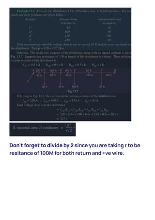 Don't forget to divide by 2 since you are taking r to be
resitance of 100M for both return and +ve wire.
 