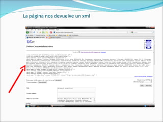 La página nos devuelve un xml 