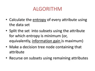 ID3 ALGORITHM | PPTX | Physics | Science