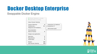 Swappable Docker Engine
Docker Desktop Enterprise
 