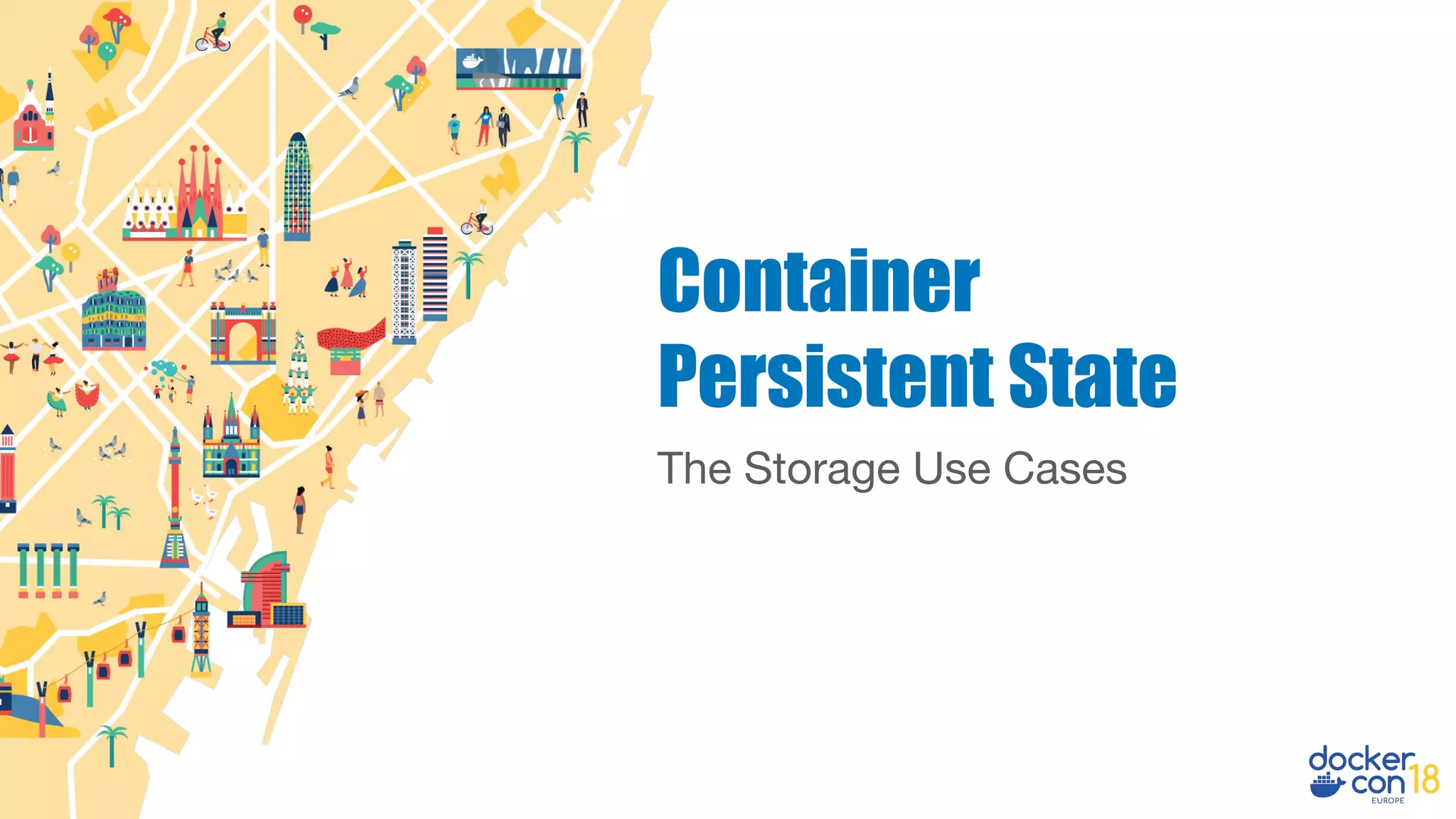 The Storage Use Cases
Container
Persistent State
 