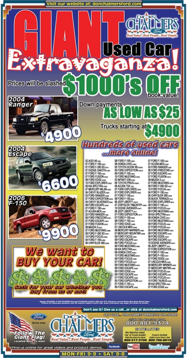 Ford Dealership Albuquerque >> Don Chalmers Albuquerque Ford Dealer Giant Used Car Extravaganza Ford Dealership Albuquerque >> Don Chalmers Albuquerque Ford Dealer Giant Used Car Extravaganza