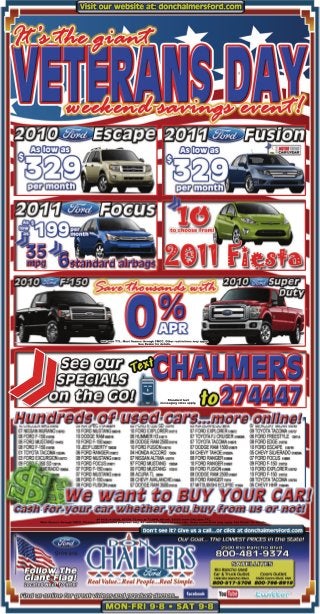 Don Chalmers Ford Giant Veterans Day Savings Event