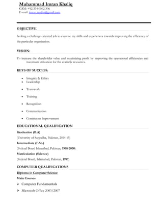 imran CV | PDF