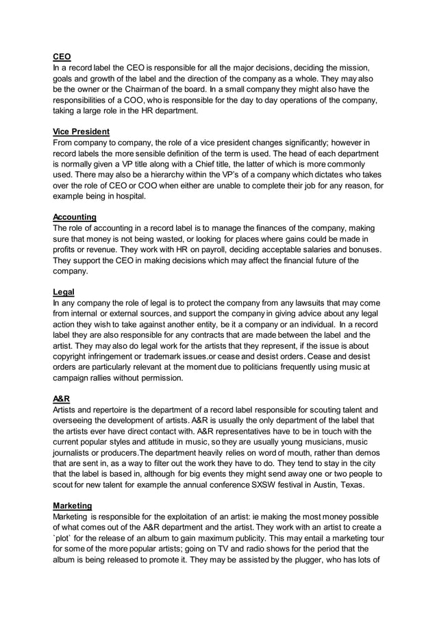 Record label report PDF