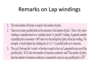 Remarks on Lap windings
 