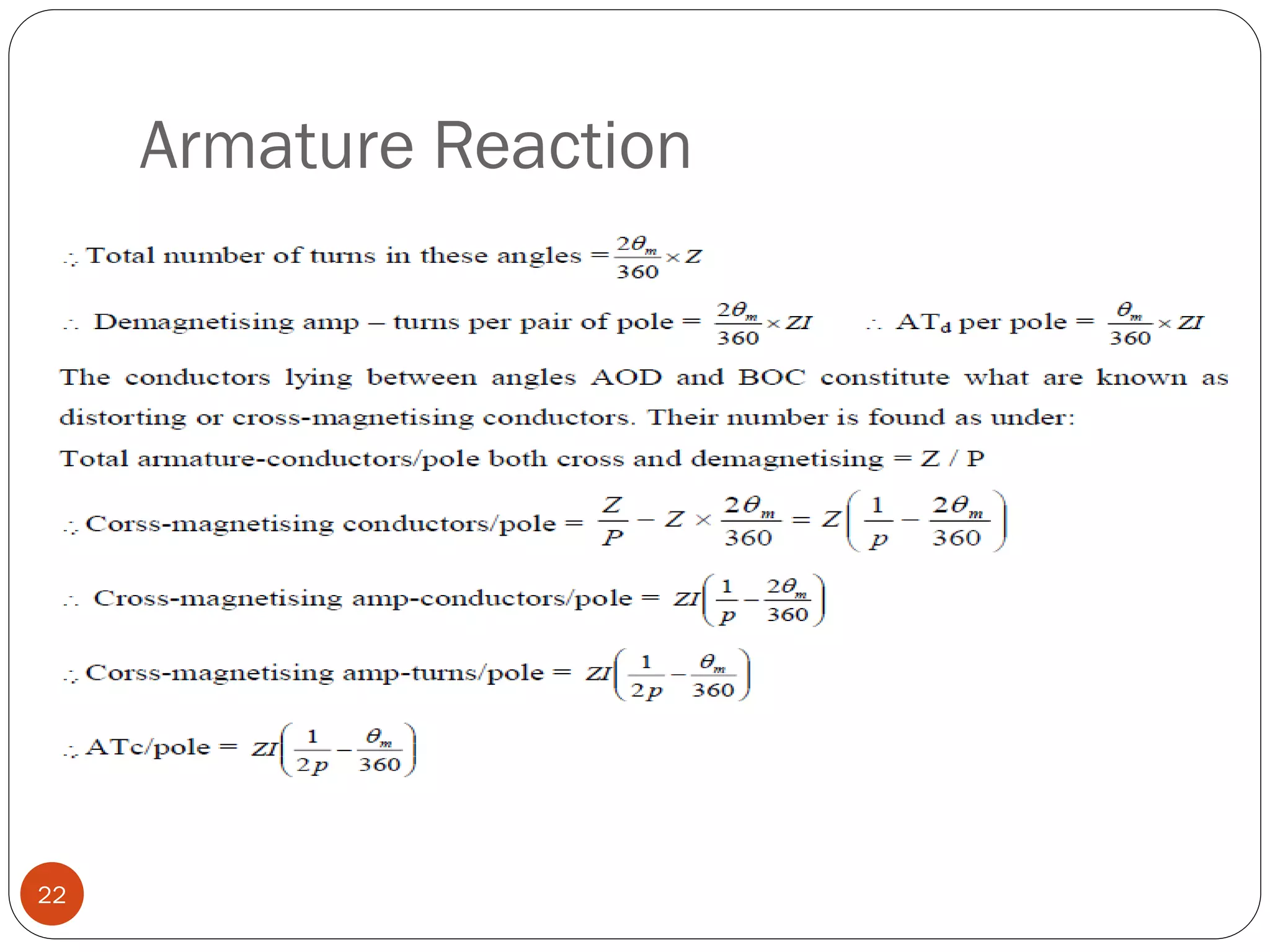 Armature Reaction
22
 