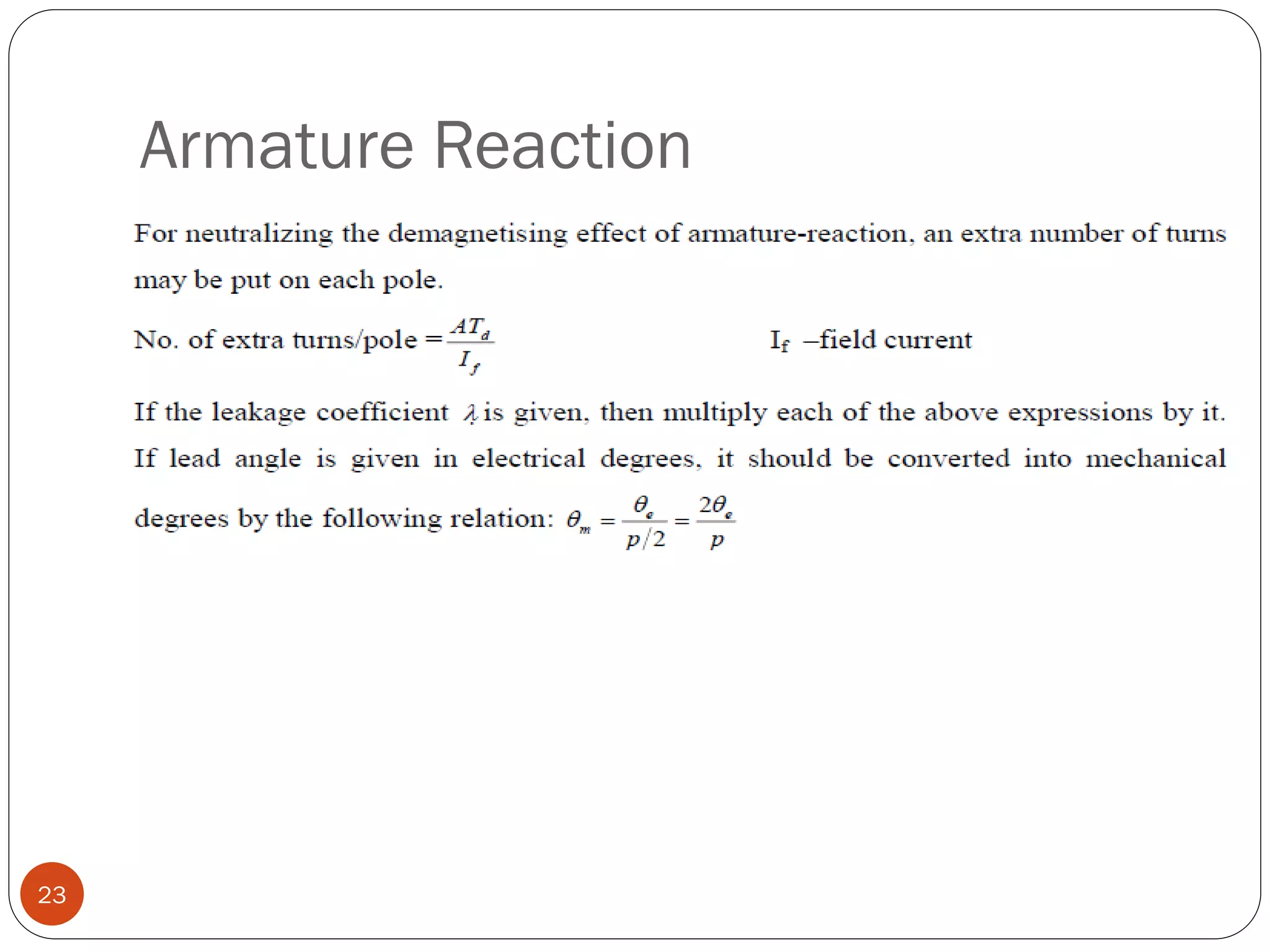 Armature Reaction
23
 