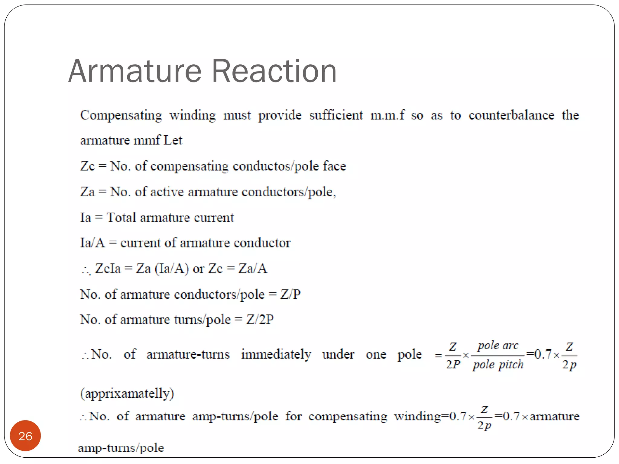 Armature Reaction
26
 