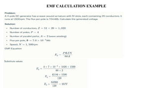 DC Generator - EMF Equation and relevant Problems | PPTX