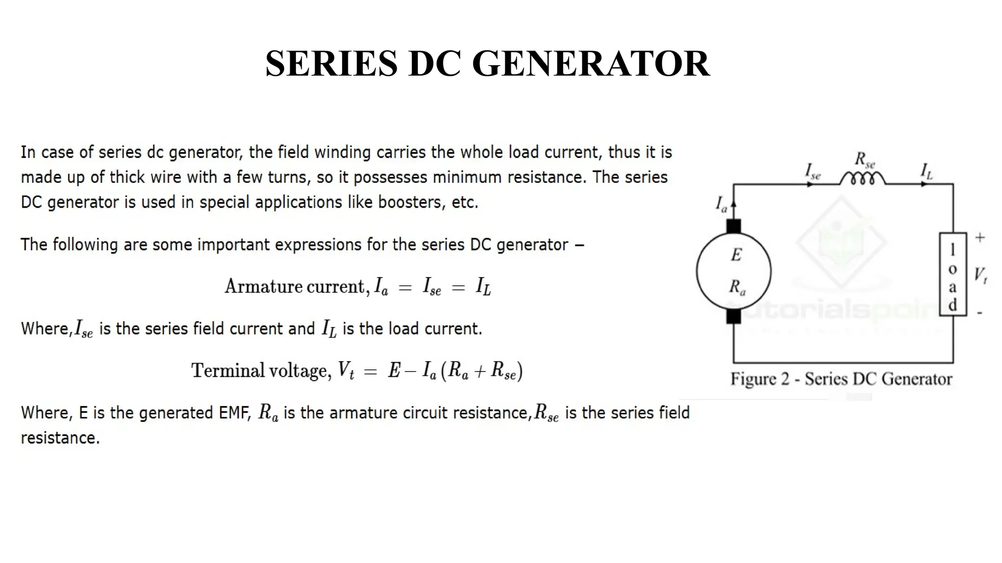 SERIES DC GENERATOR
 