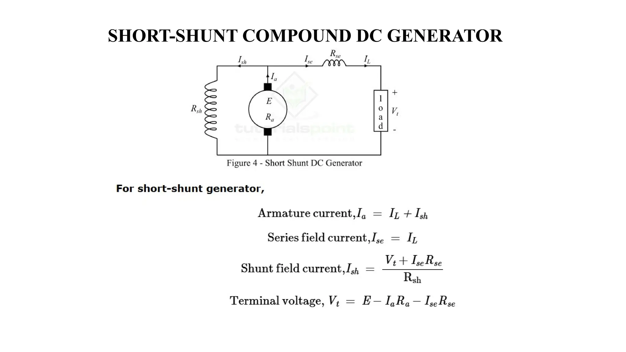 SHORT-SHUNT COMPOUND DC GENERATOR
 
