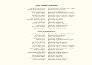 18
Comissão Regional da Cidade de Goiás
Jonas Carlos Berquó de Alarcão
Angela de Oliveira Barbosa Fonseca
Joarice Aparecida de Souza Moraes
Jucélia Nunes de Medeiros
Benedita Seixo de Brito
Maria Aparecida de Bastos
Jacqueline de Jesus Silva
Silvia Garceis de Araújo Silva
Andréa Vilas Boas Rezende Godinho
Raul Fonseca Barbosa
Wagner Pereira da Silva
Antônio Francisco da Silva
Juliane Dias Rosa
Fernanda Alves de Oliveira
Nara Nei Saraiva Borges
Coordenador Regional de Educação, Cultura e Esporte
Secretária Municipal de Educação
Diretora de Núcleo Pedagógico
Representante do Conselho Municipal de Educação
Representante do Ensino Fundamental – Anos Iniciais
Representante do Ensino Fundamental – Anos Iniciais
Representante do Ensino Fundamental – Anos Finais
Representante de Linguagem
Representante de Linguagem
Representante de Matemática
Representante de Matemática
Representante de Ciências da Natureza
Representante de Ciências da Natureza
Representante de Ciências Humanas
Representante de Ciências Humanas
Comissão Regional de Goiatuba
Lacordaire Constantino Ribeiro
Suziane Lemes Prado
Cintia da Silva Martins
Cília Márcia Silva Ferreira
Joana D'arc Santos
Lucimar de Sousa Cunha
Vera Lúcia de Castro Zago
Elisvânia Marques da Silva
Roberta Kathiúcia Severo
Gizele Garcia Borges Silva
Regiane Mariana da Silva Souza
Gleide de Paula Santos
Geraldo Hamilton de Souza
Marise Gomes de Andrade Ferreira
Railda Soares Buzaim
Biankia Rodrigues Barbosa
Gemilson Adrião da Rocha
Maria Isabel de Sousa Marques
Ondumar Pereira de Bessa
Coordenador Regional de Educação, Cultura e Esporte
Secretária Municipal de Educação
Diretora de Núcleo Pedagógico
Coordenadora Pedagógica
Representante do Conselho Municipal de Educação
Representante do Sintego
Representante das Escolas Particulares
Representante da Educação Infantil
Representante do Ensino Fundamental – Anos Iniciais
Representante do Ensino Fundamental – Anos Finais
Representante do Ensino Fundamental – Anos Finais
Representante de Linguagem
Representante de Matemática
Representante de Ciências da Natureza
Representante de Ciências Humanas
Representante de Linguagem
Representante de Matemática
Representante de Ciências da Natureza
Representante de Ciências Humanas
 