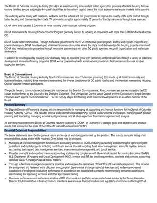 District of Columbia Housing Authority (DCHA) Deputy Director of ...