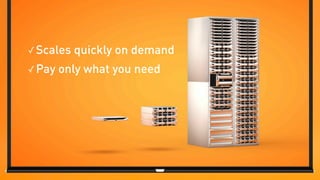 ✓ Scales quickly on demand
✓ Pay only what you need
 