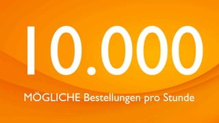 10.000
MÖGLICHE Bestellungen pro Stunde
 