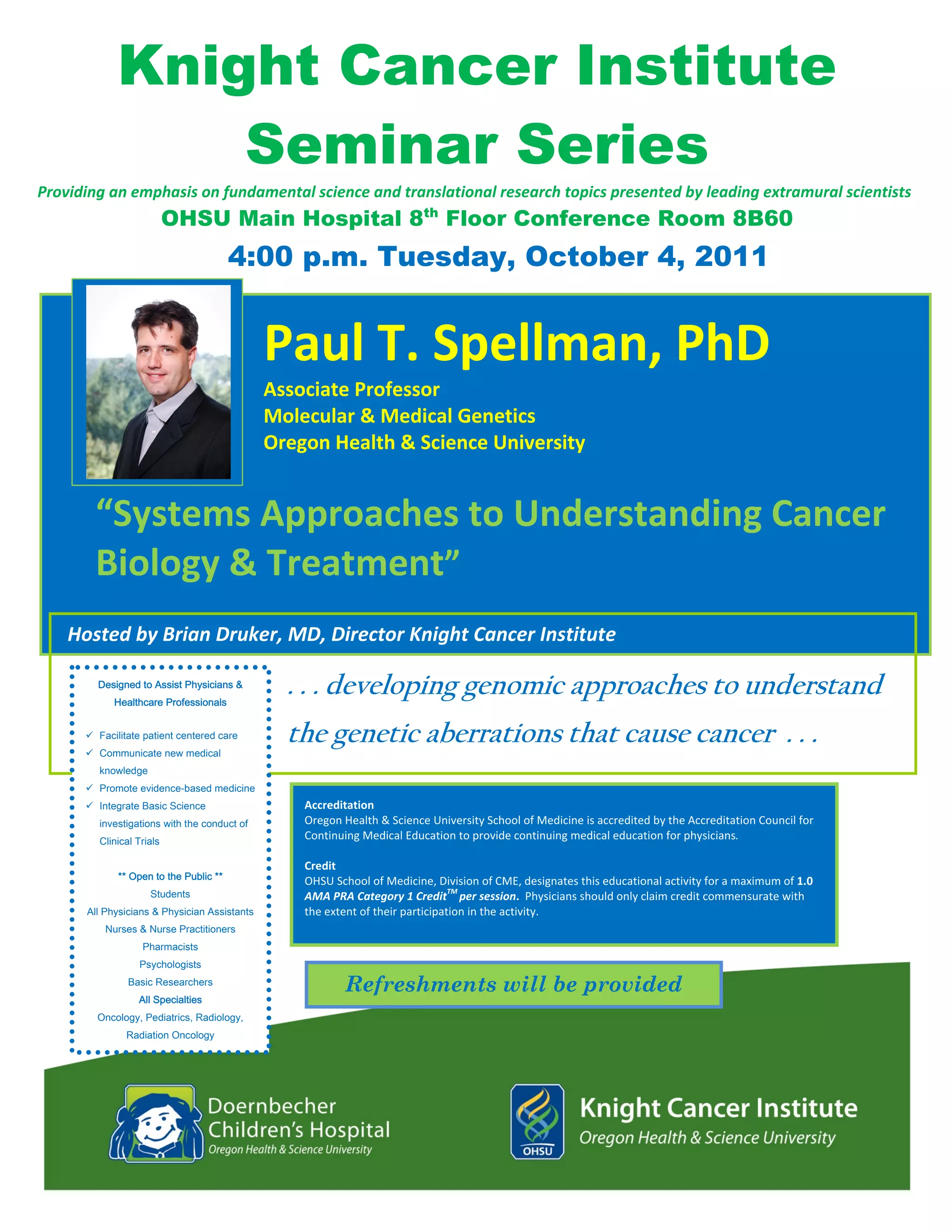 Science Knight Knight Seminar Series Spellman | PDF