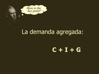 Here is the
 key point!




La demanda agregada:

               C+I+G


                       coll@uma.es
 