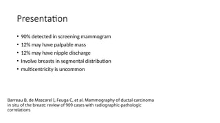 Ductal carcinoma in situ of breast - classification and management | PPTX