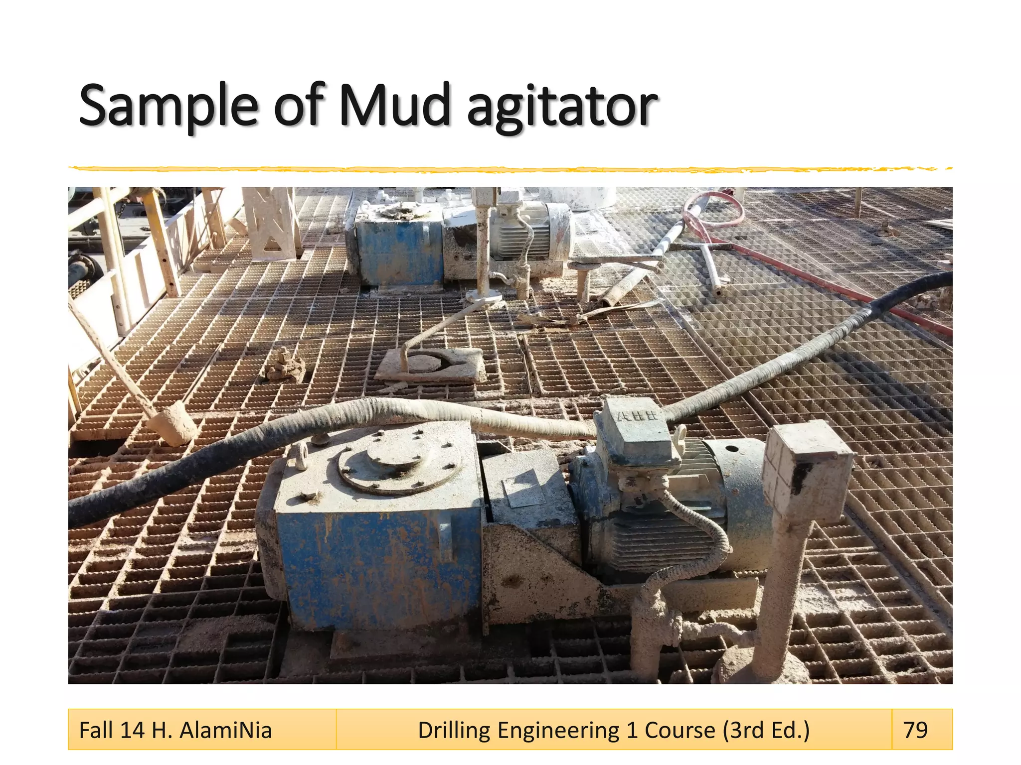 Sample of Mud agitator 
Fall 14 H. AlamiNia Drilling Engineering 1 Course (3rd Ed.) 79 
 