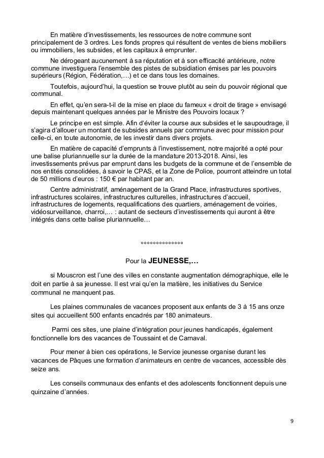 Déclaration de politique générale