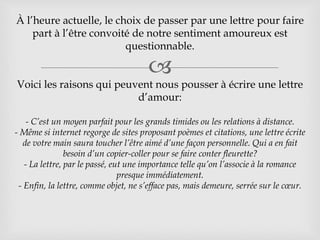 Declarer Son Amour Par L Entremise D Une Lettre