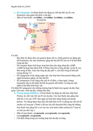 a. H2 antagonist: 2
- tidine, cimetidine, famtidine, nizatidine.
-
-
7 .
-
-
histamine
b. Proton pump inhibitors:
proton.
- prazole, pantoprazole, lansoprazole,
esomeplazole, rabeprazole.
-
 