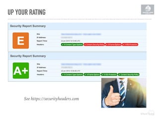 UP YOUR RATING
See https://securityheaders.com
 