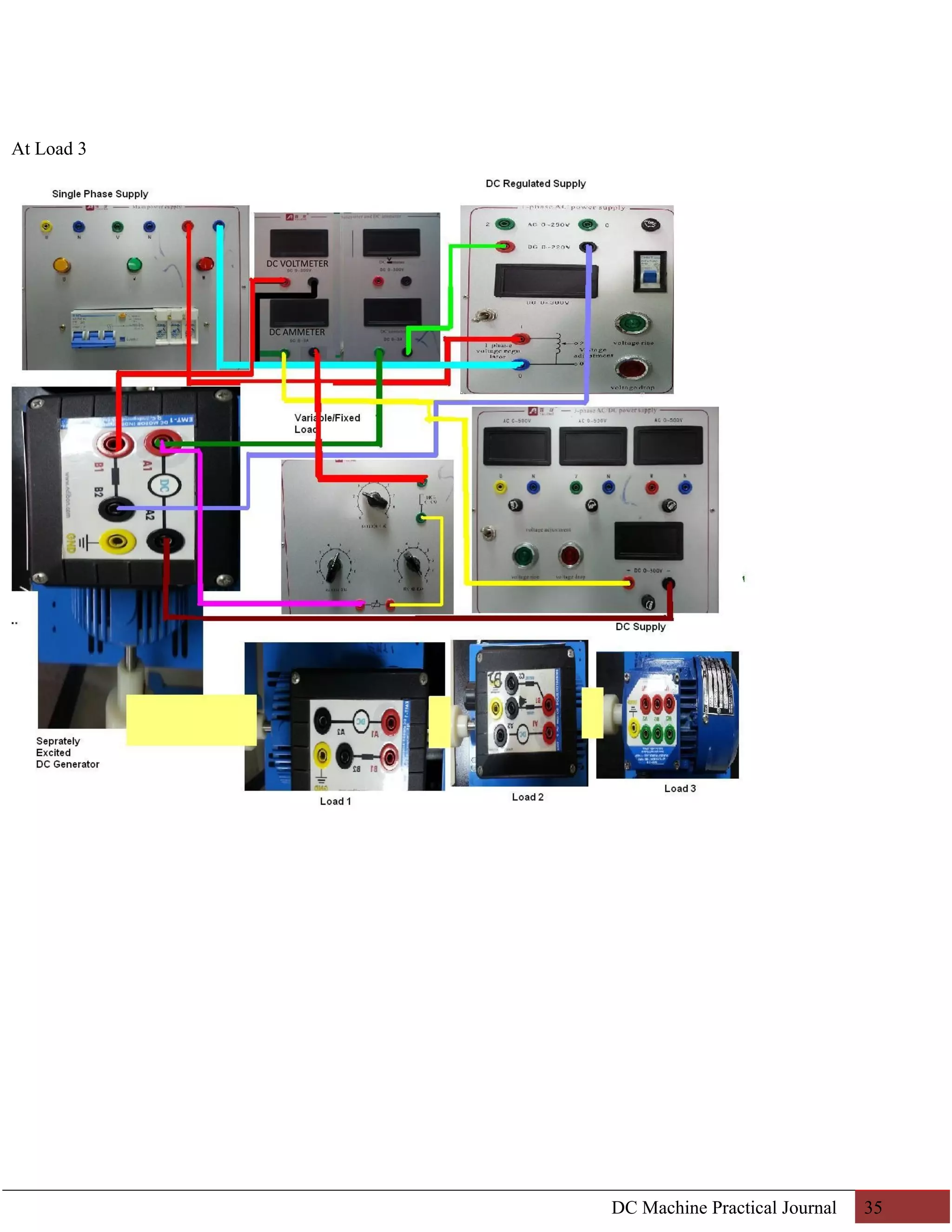 At Load 3 
DC Machine Practical Journal 35 
 