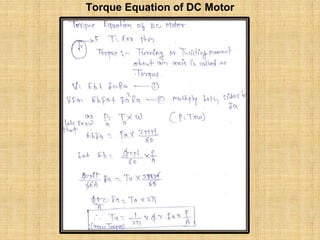 Torque Equation of DC Motor
 