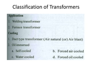 Classification of Transformers
 