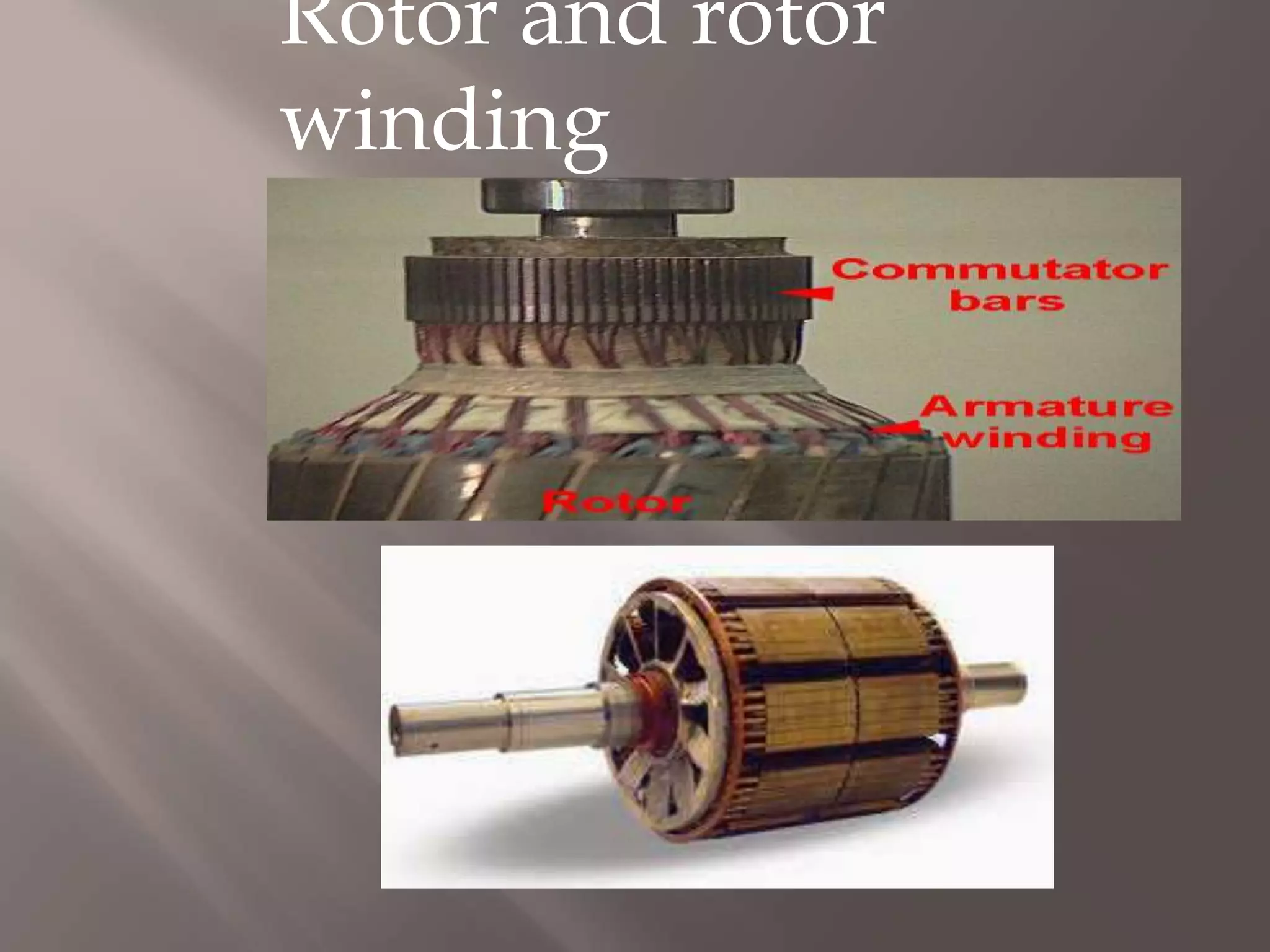 Rotor and rotor
winding
 