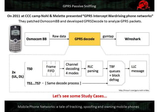 Mobile Network Security: a tale of tracking, spoofing and owning mobile phones. Defcon Moscow. OpenBTS & IMSI-catcher.