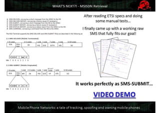 Mobile Network Security: a tale of tracking, spoofing and owning mobile phones. Defcon Moscow. OpenBTS & IMSI-catcher.