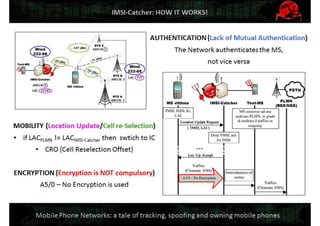 Mobile Network Security: a tale of tracking, spoofing and owning mobile phones. Defcon Moscow. OpenBTS & IMSI-catcher.