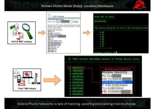Mobile Network Security: a tale of tracking, spoofing and owning mobile phones. Defcon Moscow. OpenBTS & IMSI-catcher.