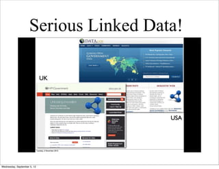 Serious Linked Data!




Wednesday, September 5, 12
 