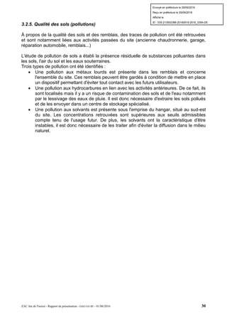 ZAC ilot de l'octroi - Rapport de présentation - DAO OA RF - 01/06/2016 30
3.2.5. Qualité des sols (pollutions)
À propos d...