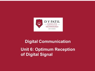 Optiumum Reception Map Optimum Reception Techniques for Digital Communication Signals | PDF