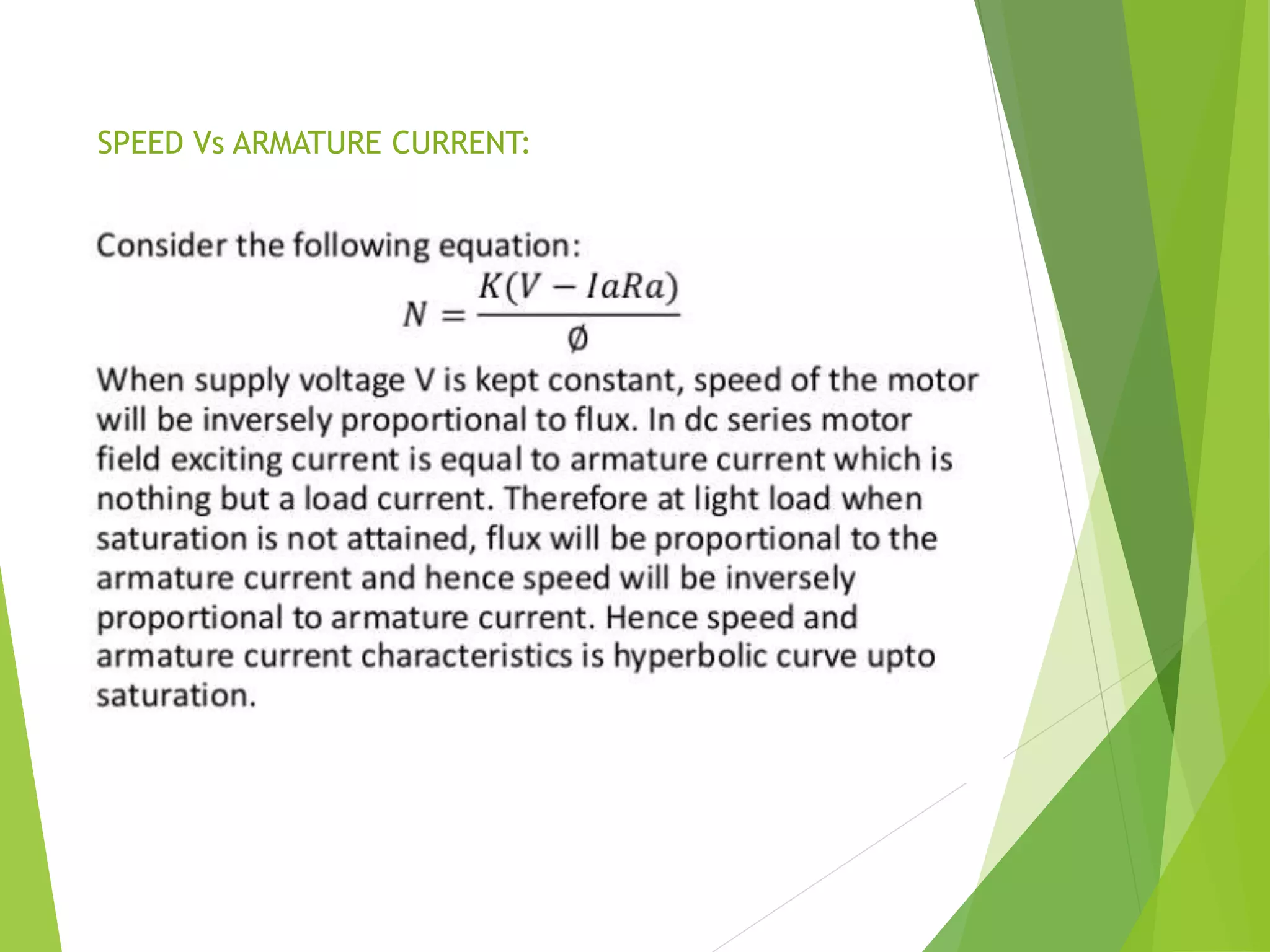 SPEED Vs ARMATURE CURRENT:
 