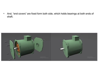 • And, “end covers” are fixed form both side, which holds bearings at both ends of
shaft.
 