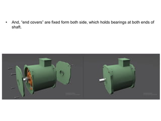 • And, “end covers” are fixed form both side, which holds bearings at both ends of
shaft.
 