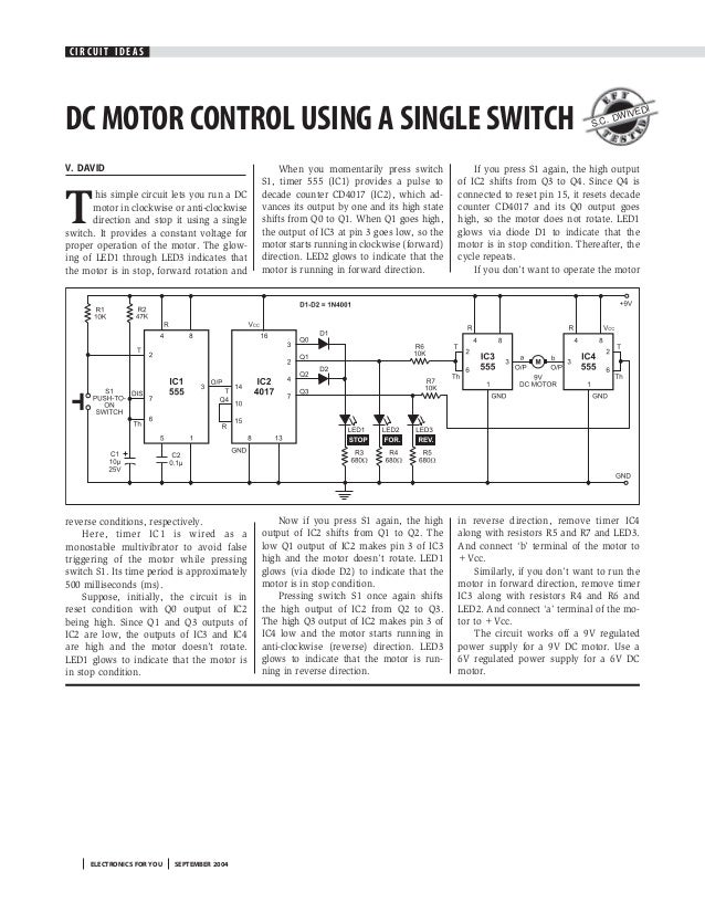Dc Motor Control Using A Single Switch Dc Motor Control Using A Single Switch