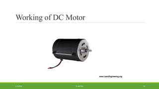Working of DC Motor
1/14/2016 DC MOTORS 15
 
