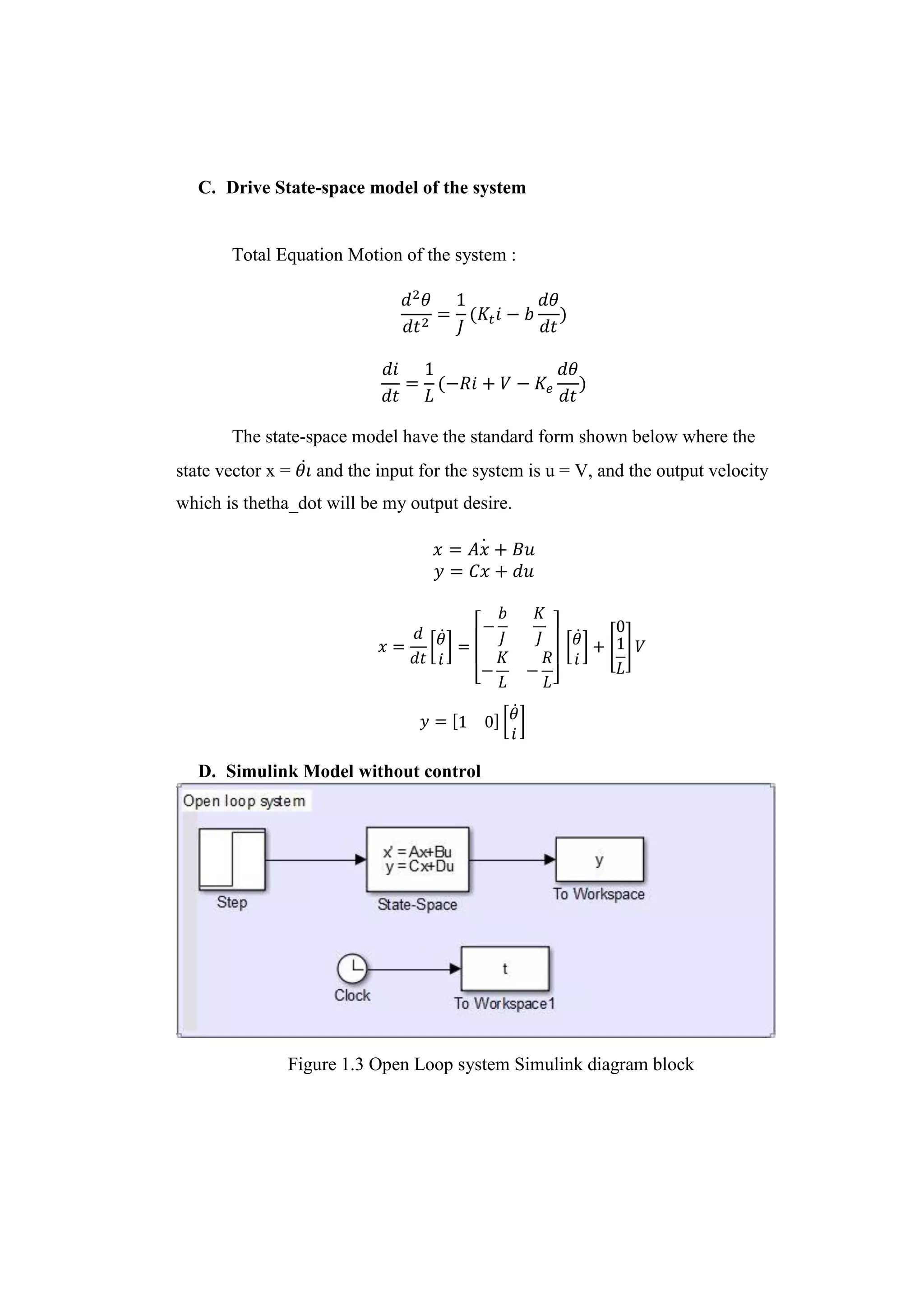 DC Motor Modelling & Design Fullstate Feedback Controller | PDF ...