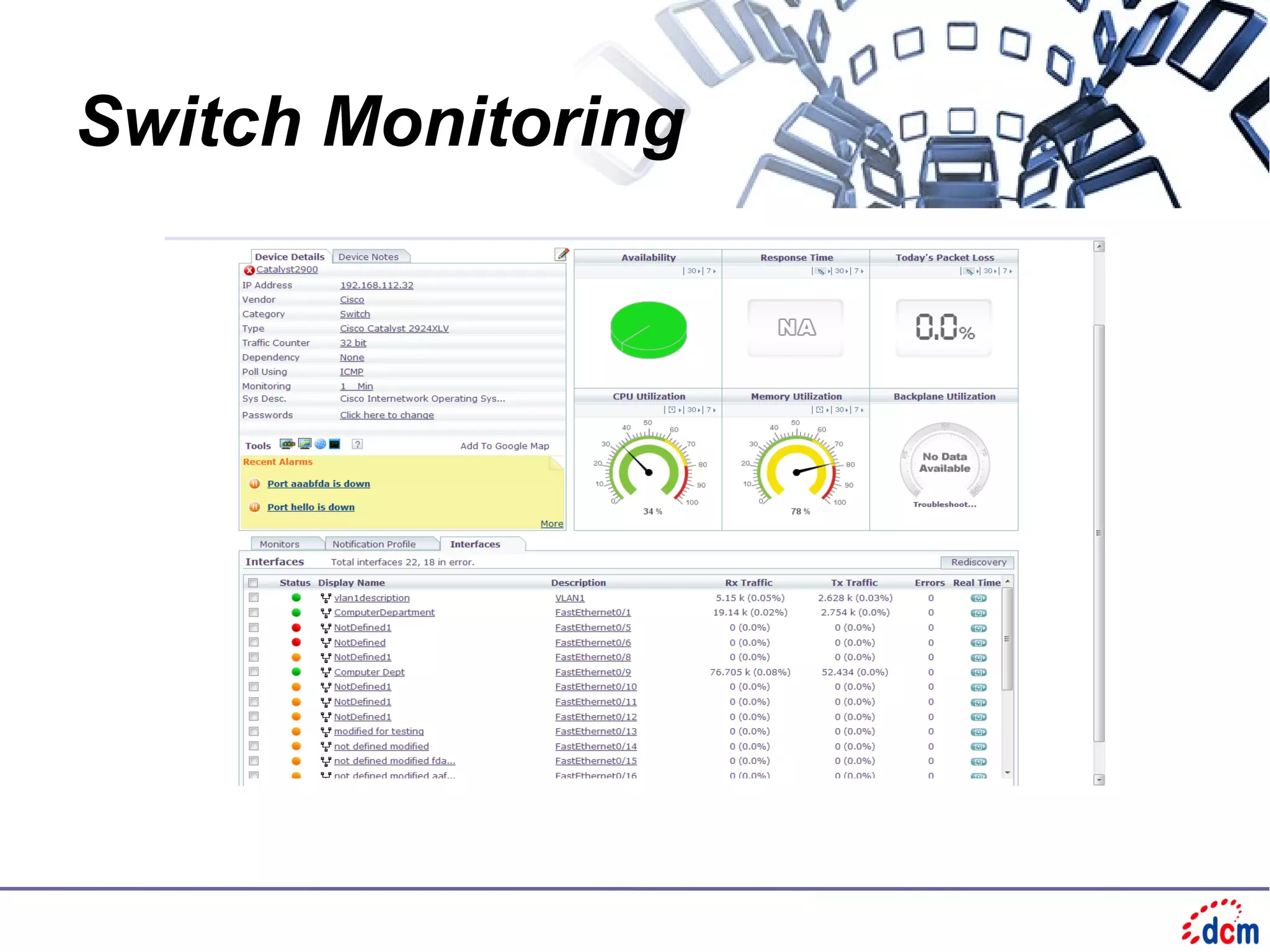 Switch Monitoring
 