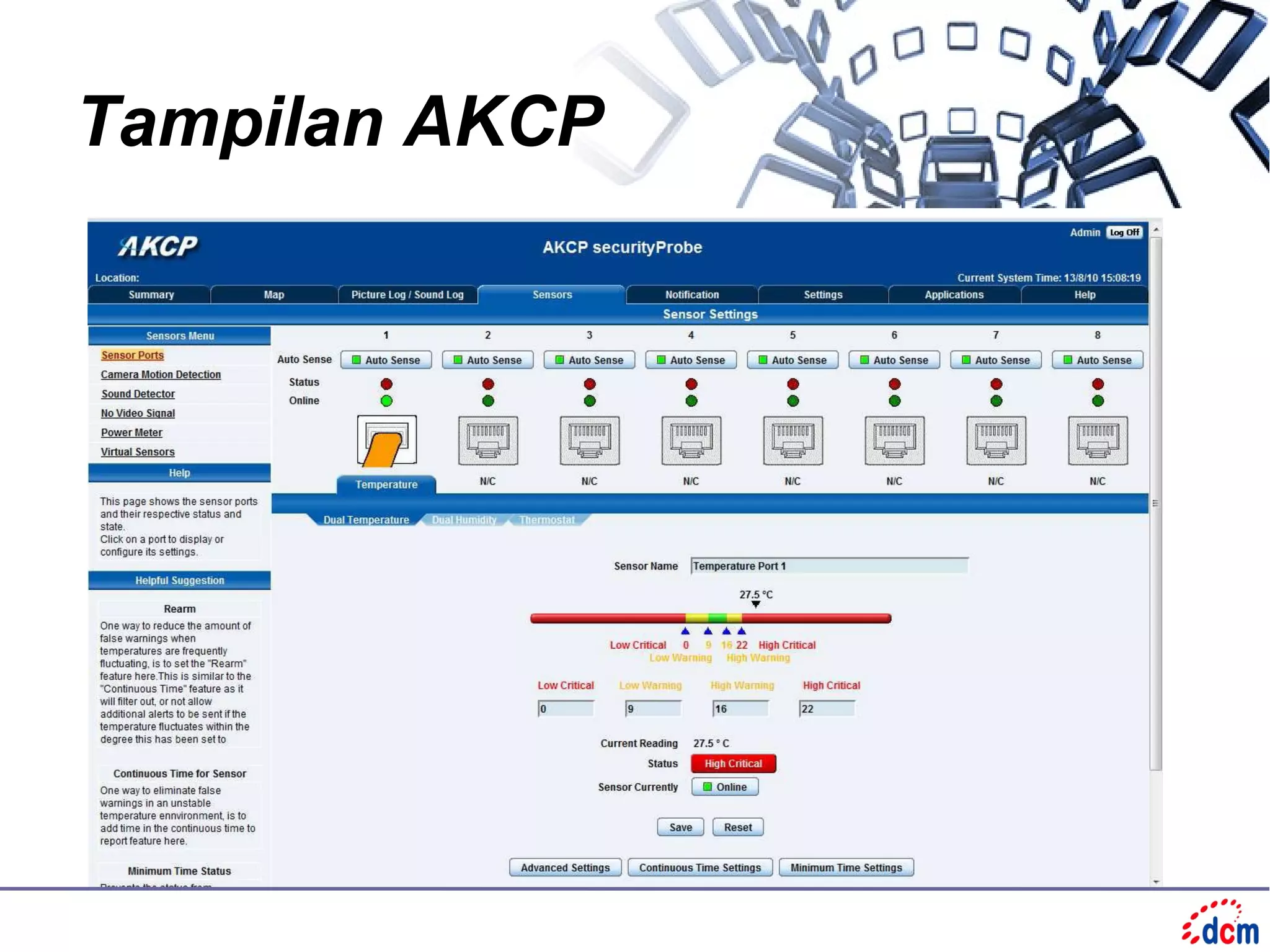Tampilan AKCP
 