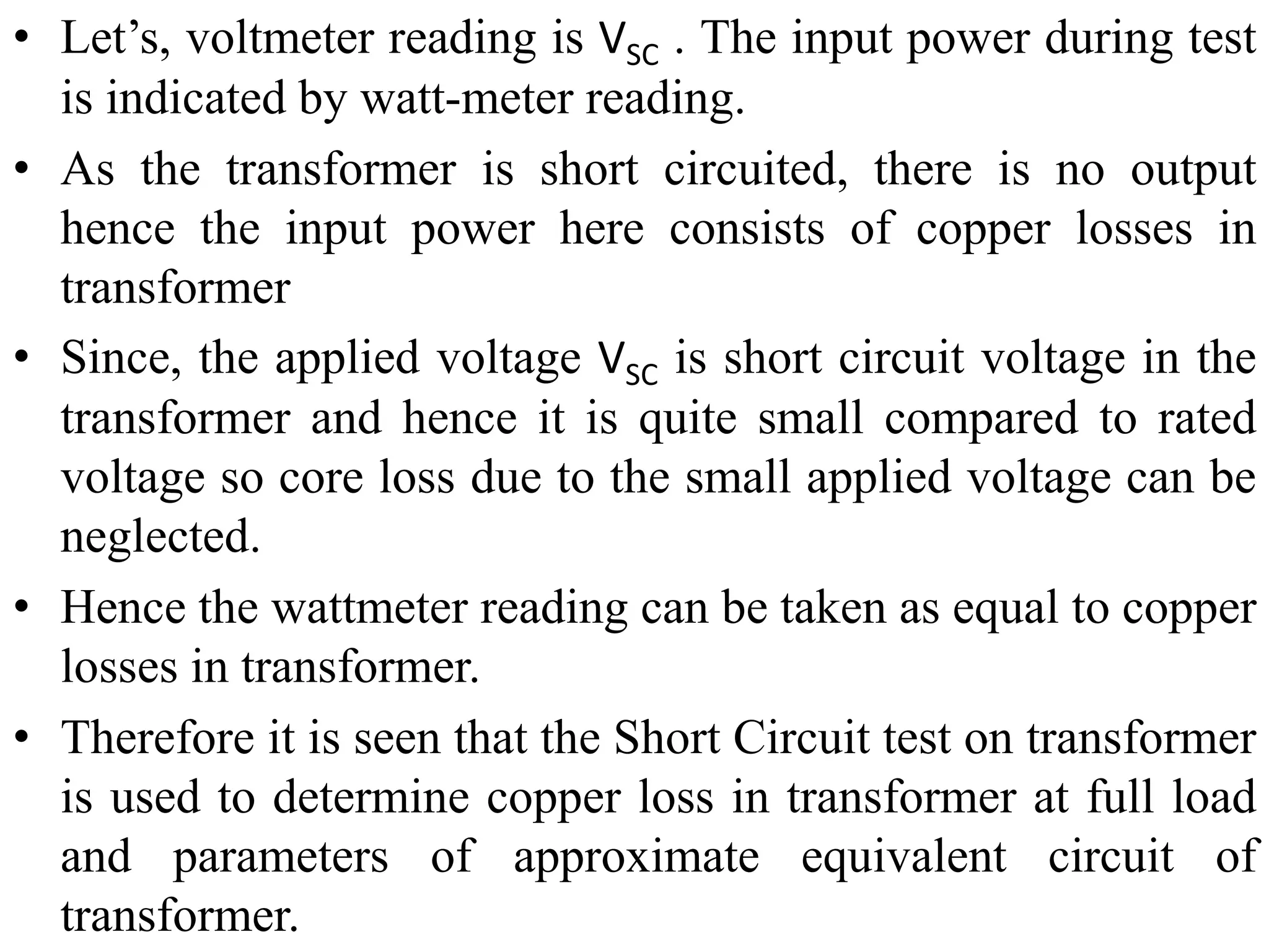 O.C & S.C Test, Sumpner or back to back Test, Condition for maximum ...